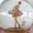Ballerina with white cat - musical snow globe sale goods Ballerina with white cat - musical snow globe sale goods