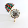 Vörös-zöld- kék színű, káró mintás zenélő Faberge tojás Vörös-zöld- kék színű, káró mintás zenélő Faberge tojás