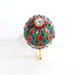 Vörös-zöld- kék színű, káró mintás zenélő Faberge tojás Vörös-zöld- kék színű, káró mintás zenélő Faberge tojás
