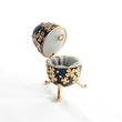 Fabergé tojás - zenélő ékszertartó kék színben Fabergé tojás - zenélő ékszertartó kék színben