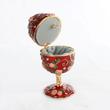 Fabergé tojás - zenélő ékszertartó piros színben Fabergé tojás - zenélő ékszertartó piros színben
