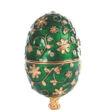 Fabergé tojás - zenélő ékszertartó zöld színben