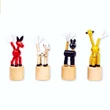 Push up wooden animals