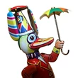 Drum dancing duck with umbrella