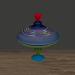 Spinning Top with space motifs