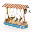 Swing-boat facsimile tin toy