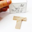 T betű kirakó  gyufásdoboz  puzzle fából