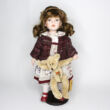 EMMA porcelain doll with brown bear 47cm