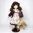 EMMA porcelain doll with brown bear 47cm