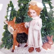 Musical snow globe angel with deer