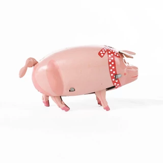 Malac pettyes sállal  felhúzható lemezjáték Malac pettyes sállal  felhúzható lemezjáték