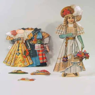 BEATRICE papír öltöztetőbaba  dekor csomagolásban BEATRICE papír öltöztetőbaba  dekor csomagolásban