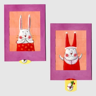 Télapó? vagy Nyuszi?  változó képeslap Télapó? vagy Nyuszi?  változó képeslap