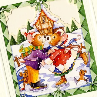 Egérkés üdvözlőlap borítékkal