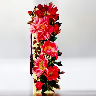 Piros virágok könyvelző Piros virágok könyvelző