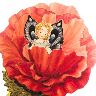 Pipacs tündér  térbeli képeslap Pipacs tündér  térbeli képeslap