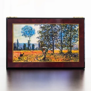 Renoir: Mezők tavasszal   lakozott, zenélő ékszerdoboz Renoir: Mezők tavasszal   lakozott, zenélő ékszerdoboz