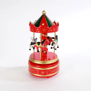 Zenélő Piros KÖRHINTA fából 21cm Zenélő Piros KÖRHINTA fából 21cm