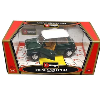 Zöld/Fehér  MINI COOPER ( 1960 ) - 1:16 - BURAGO  modellautó Zöld/Fehér  MINI COOPER ( 1960 ) - 1:16 - BURAGO  modellautó