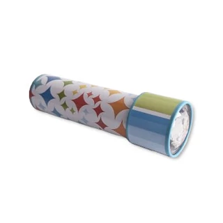 Kaleidoszkóp lemezből, forgatható véggel, rovarszemes lencsével