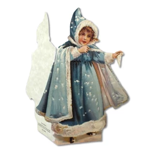 Hópelyhecske, kék angyalka képeslap  borítékkal Hópelyhecske, kék angyalka képeslap  borítékkal