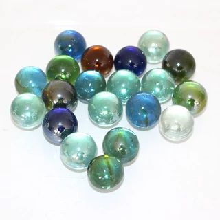 Selyemfényű, színes átlátszó üveggolyó szett 25mm 20db Selyemfényű, színes átlátszó üveggolyó szett 25mm 20db