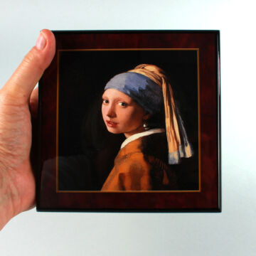 Vermeer: Lány gyöngy fülbevalóval  zenélő ékszerdoboz