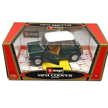 Zöld/Fehér  MINI COOPER ( 1960 ) - 1:16 - BURAGO  modellautó