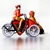 Tin Tricycle with passenger warm coloured