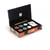 Exclusive poker card and counter set in coloured inlaid wooden box